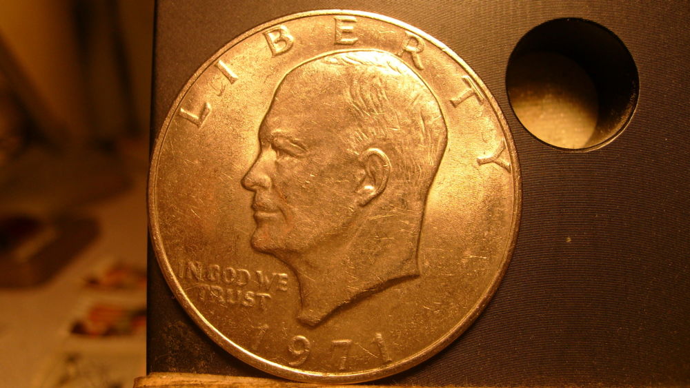 1971-Eisenhower-Dollar,-Weight-23.42-Grs.